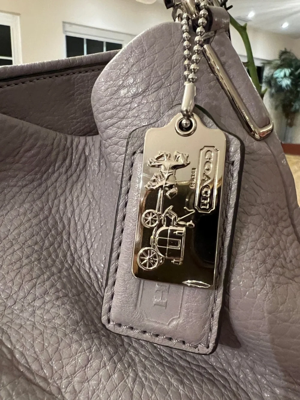 Coach Madison Phoebe Gray Pebbled Leather Hobo Shoulder Bag Luxe Boutique ~ EUC